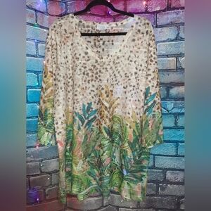 Time and Tru Leopard and Tropical Print Tunic XXL (20)